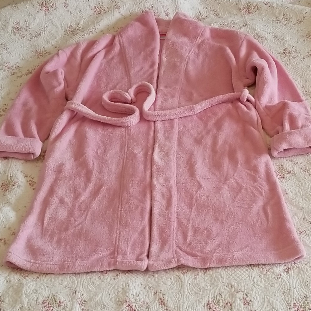 NEW Luxurious Soft Pink Chenille Wrap-Front Robe